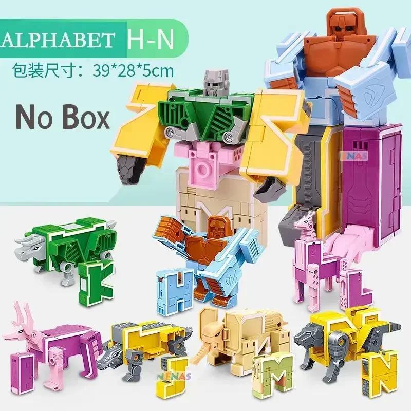 26 букв A-Z Алфавит Животное Динозавр Воин Деформация Экшн-фигурки Трансформация Робот Игрушки Для Детей Подарок Бринкедос