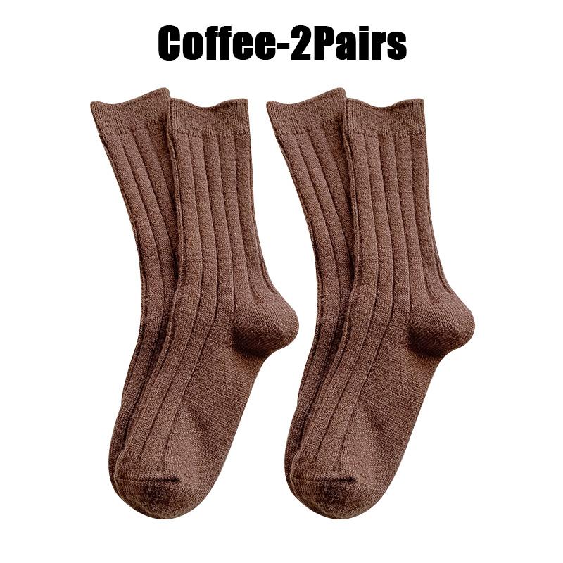 Новые зимние носки, женские кашемировые шерстяные утепленные женские носки, японские модные однотонные термодлинные носки в стиле Харадзюку