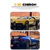1/18 Bugatti Chiron PUR SPORT Alloy Sports Model Diecasts Metal Racing Super Car Model Simulation Sound and Light Kids Toys Gift