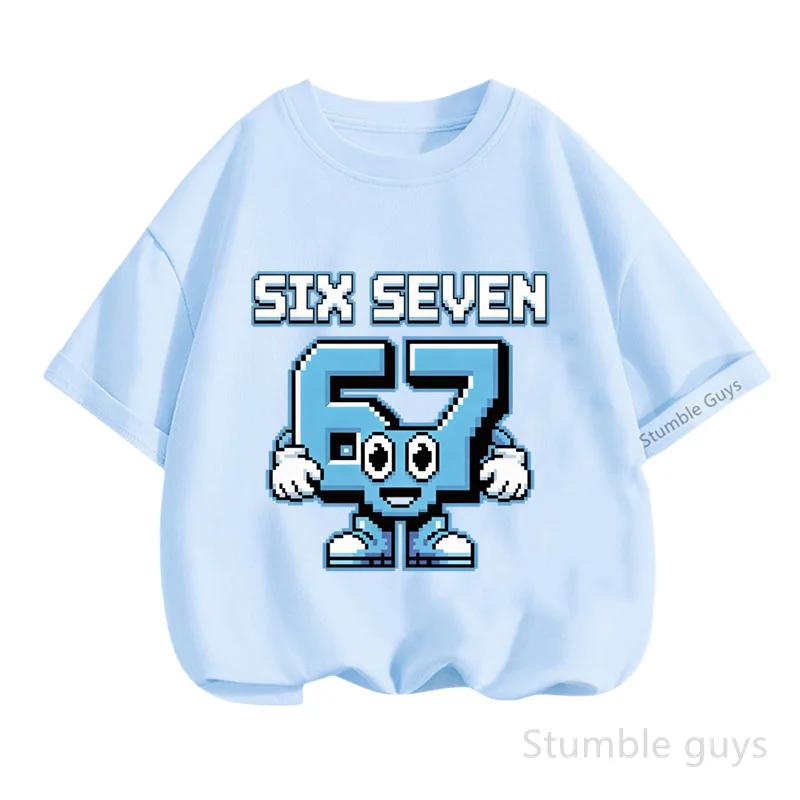 Top Selling 67 Print Tshirt Six Seven T-shirt Summer Kids Boys Clothes Girls Short Sleeve Tops