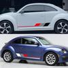 Для VW Beetle Комплект боковых наклеек на двери автомобиля Виниловая пленка для обтяжки Автомобильные наклейки ПВХ Водонепроницаемые Креативные наклейки на автомобили Внешние аксессуары для автомобиля