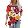 Women's Retro Printed Fashion Casual Round Neck Short Sleeve T-Shirt Top