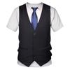 Men's Tuxedo 3D Printed T-Shirt Bow Tie Suit Vest Shirt Clubwear Role Play Performance Costumes