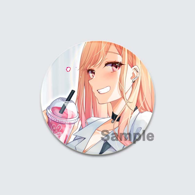 32/44/58mm Cute Cartoon My Dress Up Darling Pins Round Handmade Brooches for Backpack Cothes Accessories Anime Collection Badge Decoration