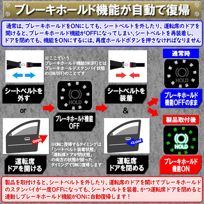 Auto Brake Hold Function Completely CX-60 Switchable, Plug-and-Play