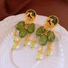 Translucent Resin Earrings Exquisite Vintage Earrings Swaying Green Drop Earrings  Party