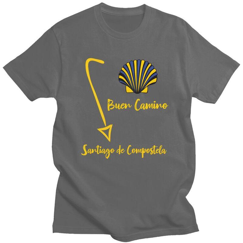 Custom Buen Camino De Santiago Tshirts for Men Short Sleeve Casual T Shirt El Camino Way Tshirt 100 Cotton Tees Gift
