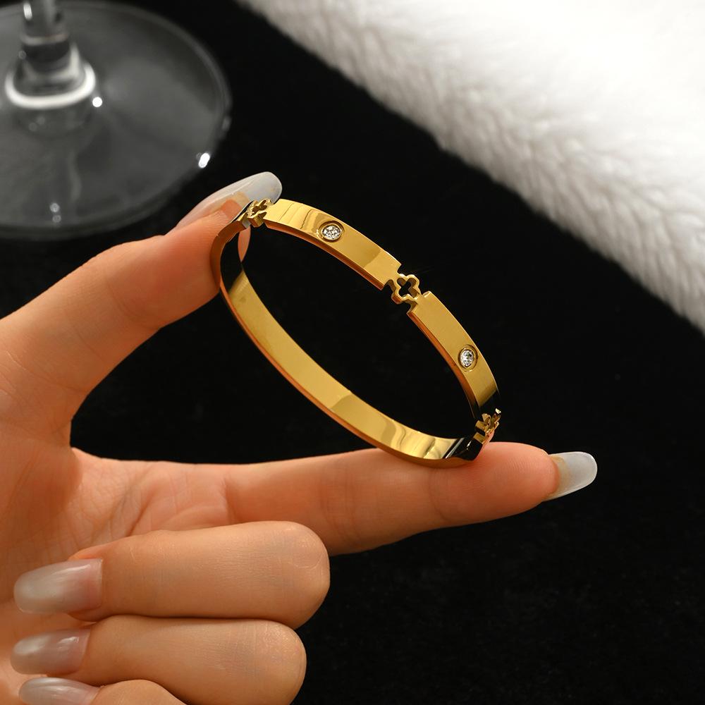 Браслет-гвоздь с бриллиантами из титановой стали - Женская минималистичная мода, Горячо продаваемые женские аксессуары