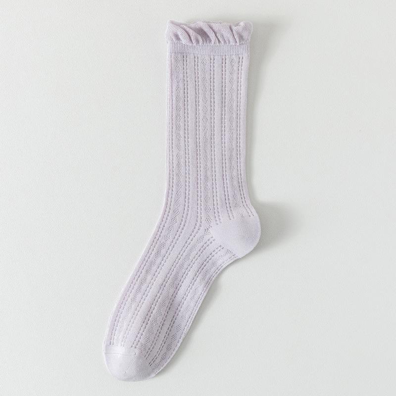 Women's Summer Thin Sweat Absorbing Breathable Mesh Pure Cotton Bottom Drum Pile Cotton Socks