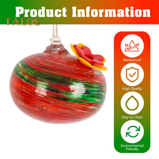 Кормушка для колибри из выдувного стекла ручной работы, подвесной металлический держатель для кашпо 2 в 1 с 6 маленькими кормушками для птиц из выдувного стекла для декора окон в саду и на заднем дворе