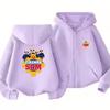 Firefighter Sam Animation Children Zip Black Pink Girl Hoodie Boy Tops Casual Sweatshirt Kids Autumn Trendy Outerwear Outdoors