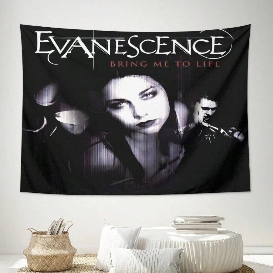 1 шт. Настенный гобелен рок-группы Evanescence для спальни, гостиной, крутые вещи для комнаты, большой размер, полиэстер, 2D-печать, вещи для спальни,