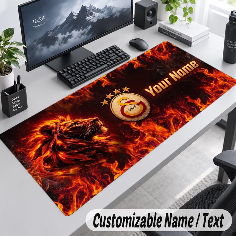 Custom Name Text Mouse Pad Galatasaray FC Personalized Desk Pad For Work And Gaming