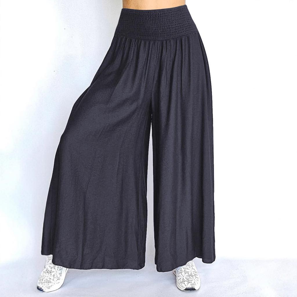 Wide Leg Pants With Elastic Waist For Casual Womens Fashion