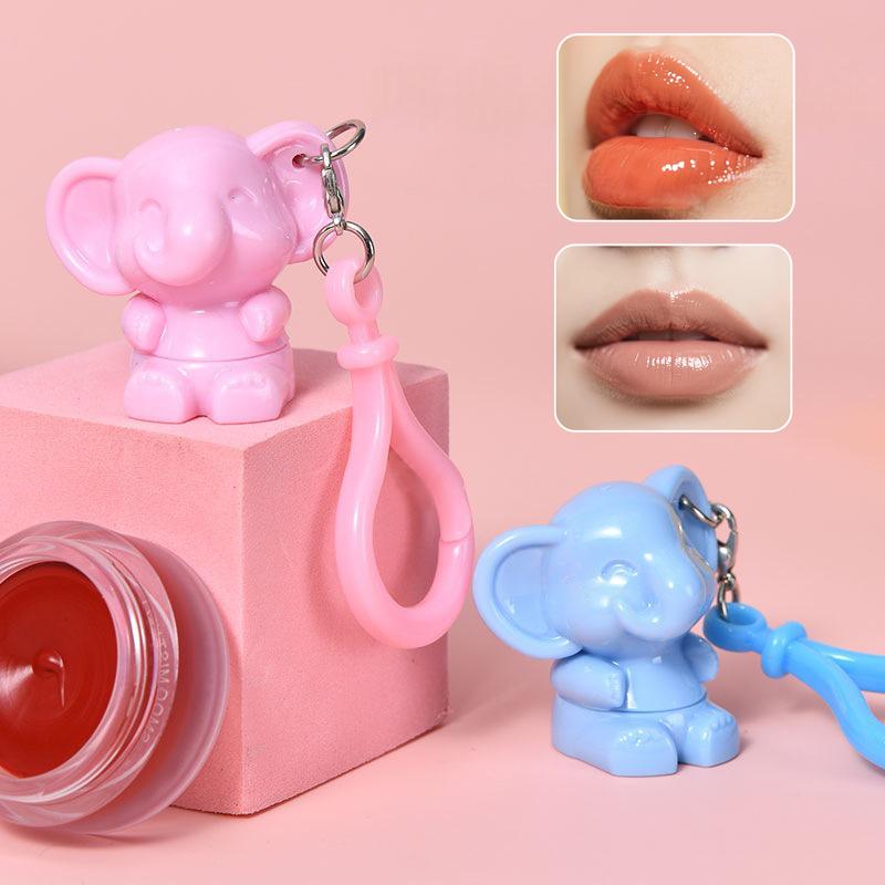 Elephant Shaped Silicone Lip Brush Keychain Pendant Makeup Brush Cute Lip Mud Halo Dye Brush Concealer Brush