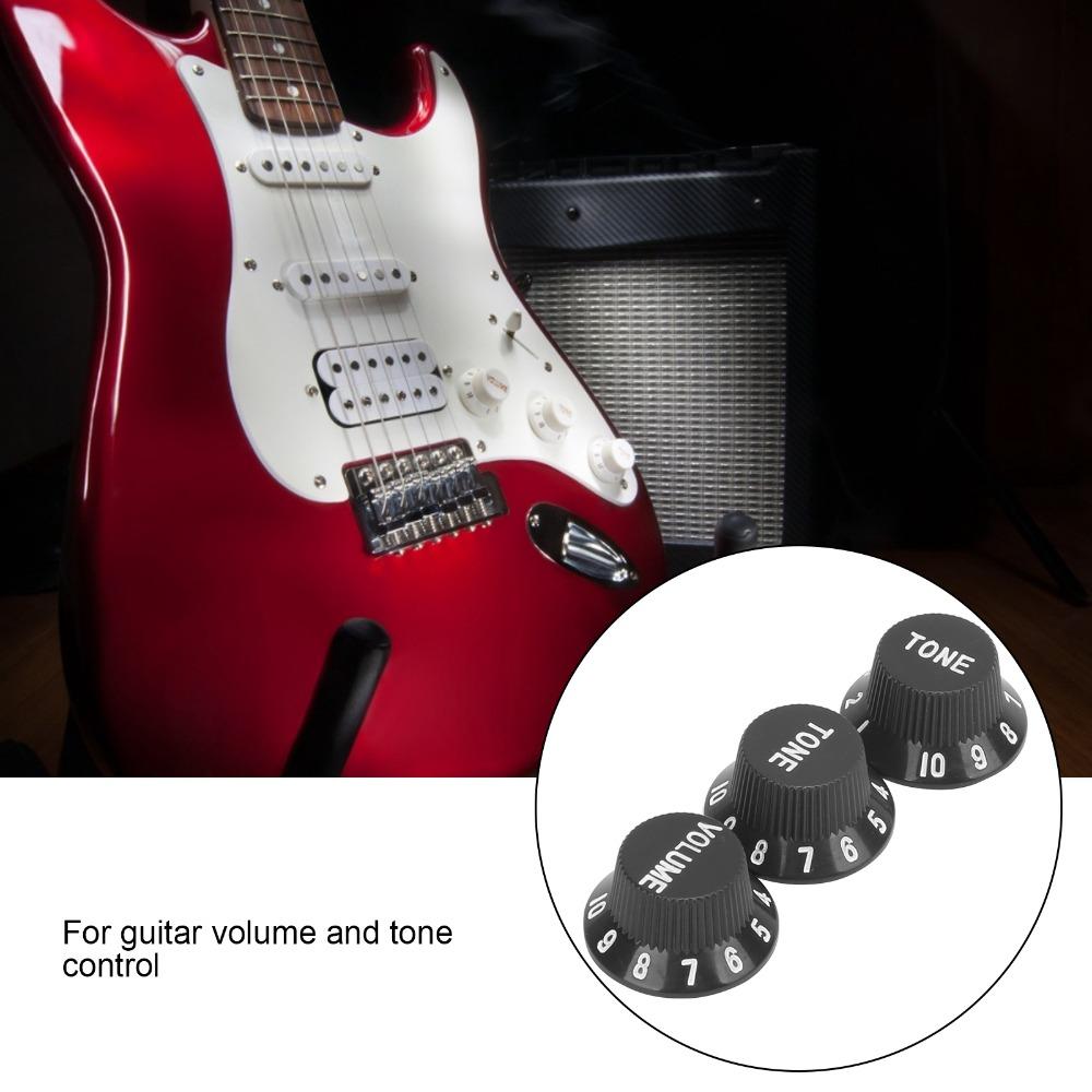 3PCS 2T1V Volume Tone Knobs Plastic Material Speed Control Knobs Electric Guitar