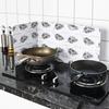 Cooking Splatter Guard Modern Leaf Print Foldable Heat Resistant Nonstick 3 Sided Kitchen Frying Stove Top Oil-proof Grease Insulation Metal