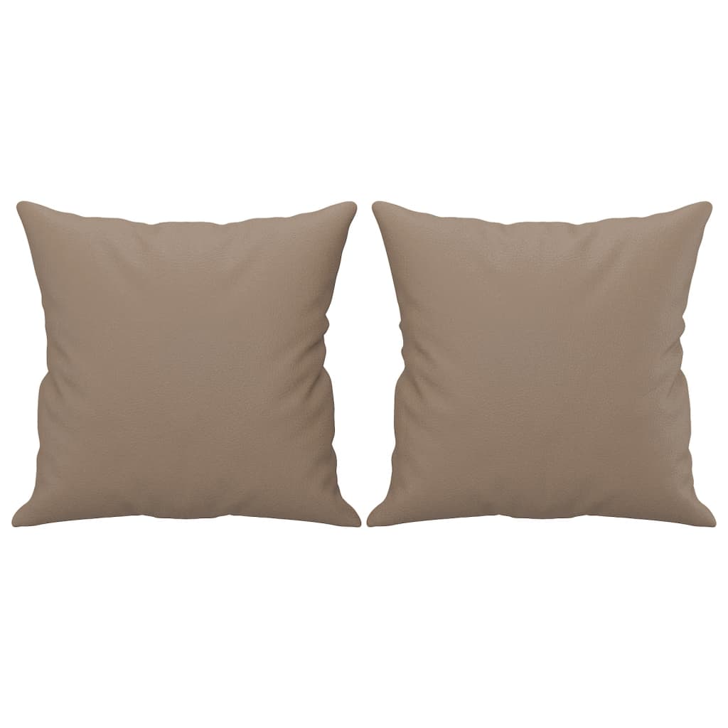 2 Seater Sofa with Decorative Cushions Cappuccino Brown 120 cm Faux Leather