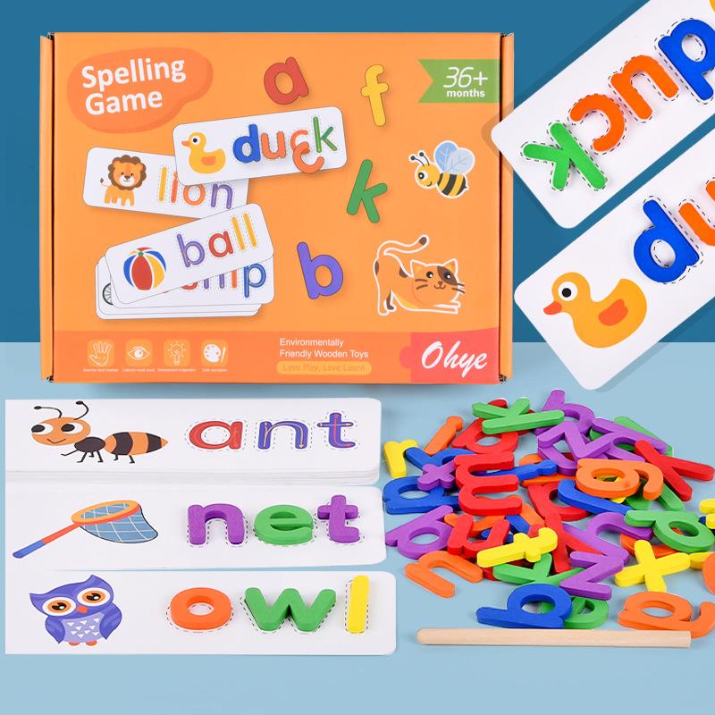 Children's Early Education 26 English Letter Card Spelling Practice Educational Toys Word Spelling Games