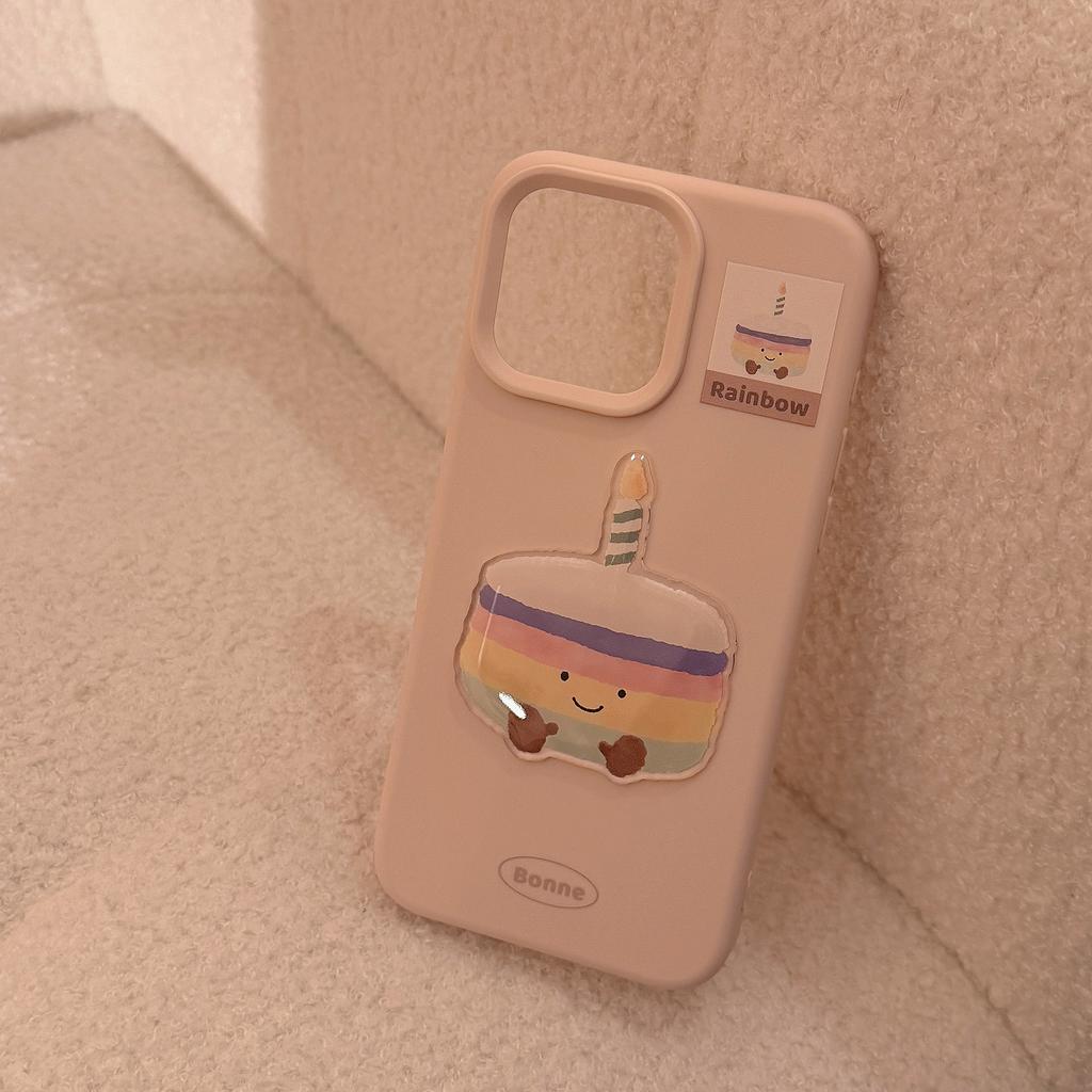 Cute Ins Dessert Cake 17pro Max Apple 16 Mobile Phone Case Silicone Iphone14 Suitable for 13 Three Dimensional Soft