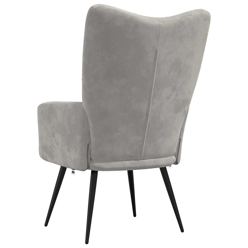 Relax Armchair Light Grey Velvet