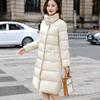 2024 зима новый пуховик женский средней и длинной длины модная одежда воротник-стойка иностранный стиль утолщенный белый утиный пух свободное пальто