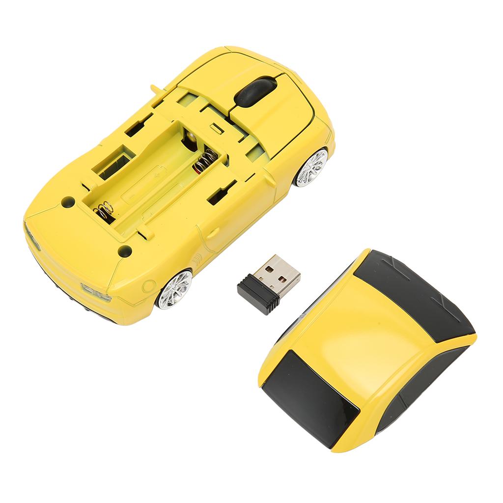 Race Car Wireless Mouse Sports Car Computer Mouse 2.4 GHz LED Light 1600 DPI Optical Sensor for OS