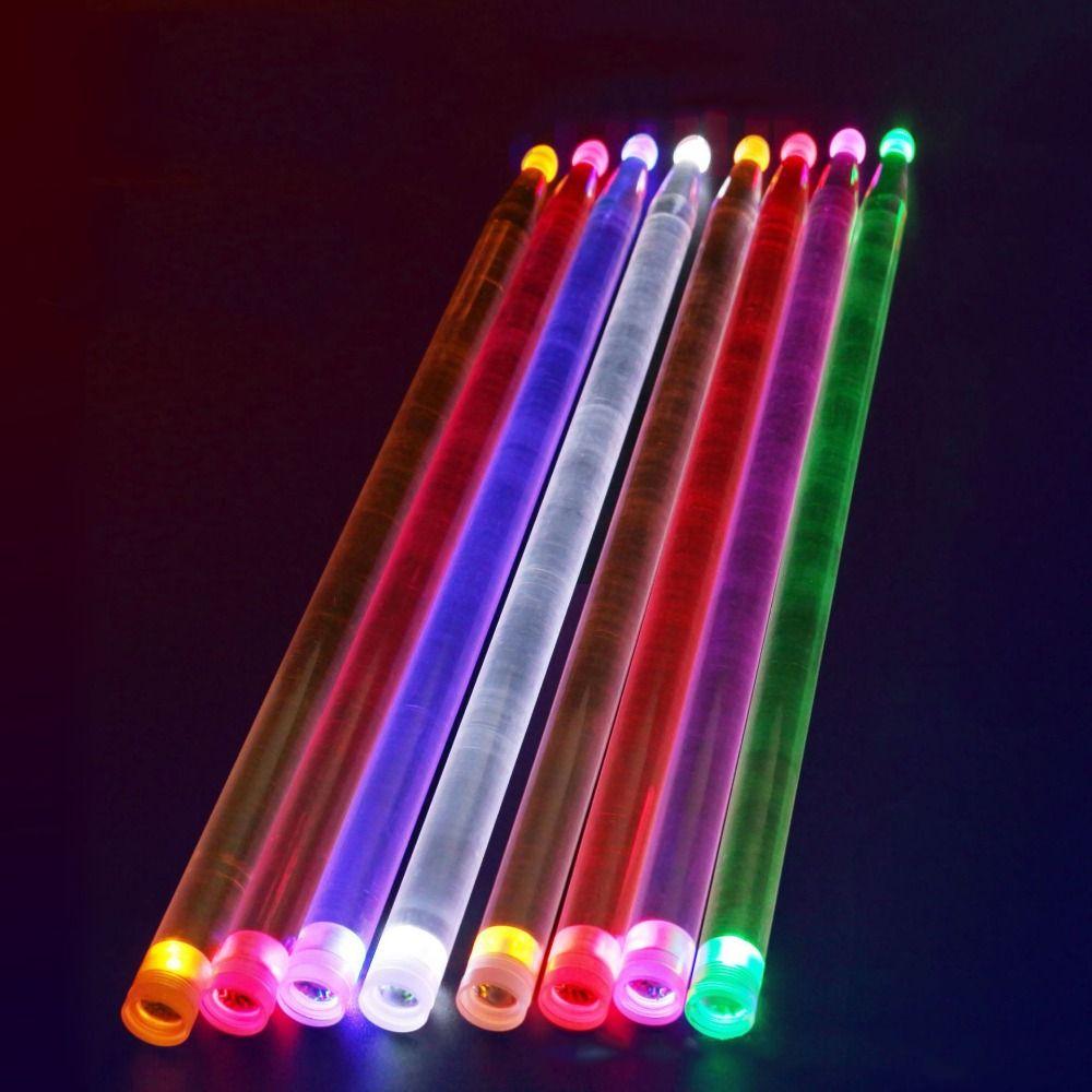 2Pcs Colorful 5A Luminous Drum Stick Acrylic Cymbals for Drums Stage Performance