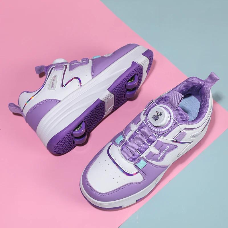 Детские роликовые кроссовки, обувь для ходьбы, съемные колеса, детские ролики для подростков, детские роликовые кроссовки на двух колесах