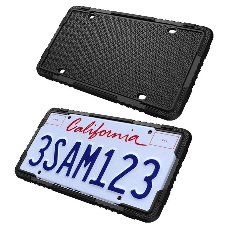 2pcs Silicone Car License Plate Frame Multi-color American Standard Car License Plate Holder Screw Set Does Not Hurt The Paint License Plate Covers