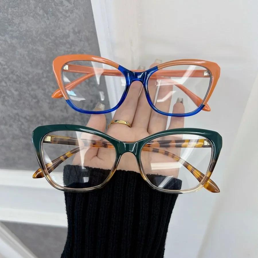 Модные Роскошные Оправы для Очков Кошачий Глаз Женские Мужские Прозрачные Прозрачные Брендовые Дизайнерские Оптические Милые Оправы Очки