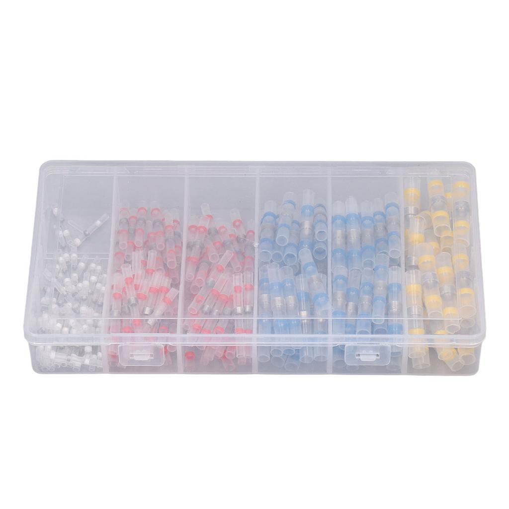 200 шт. термоусадочные провода соединительные клеммы стыковые обжимные водонепроницаемые изолированные набор