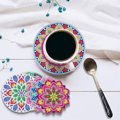 Набор подставок с росписью Diamond Art и подставкой DIY Diamond Art Coaster
