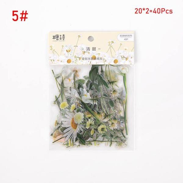 НОВЫЕ 40 шт./упак. милые наклейки с цветочным рисунком, этикетка для дневника с цветком, украшение для скрапбукинга, журнал, фотоальбом, каваи, канцелярские принадлежности