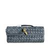 2024 Fall Women's Woven Cashmere Leather Color Block Evening Bag - Lock Shoulder Crossbody Clutch