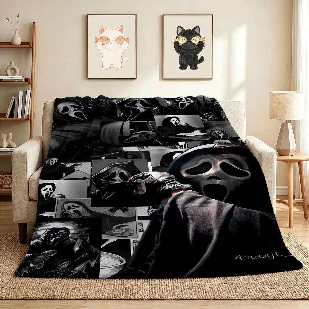 Scream Night Flannel Blanket Throw Blanket Soft Warm Sofa Bed Camping home Decor Unique Christmas Gift C926890