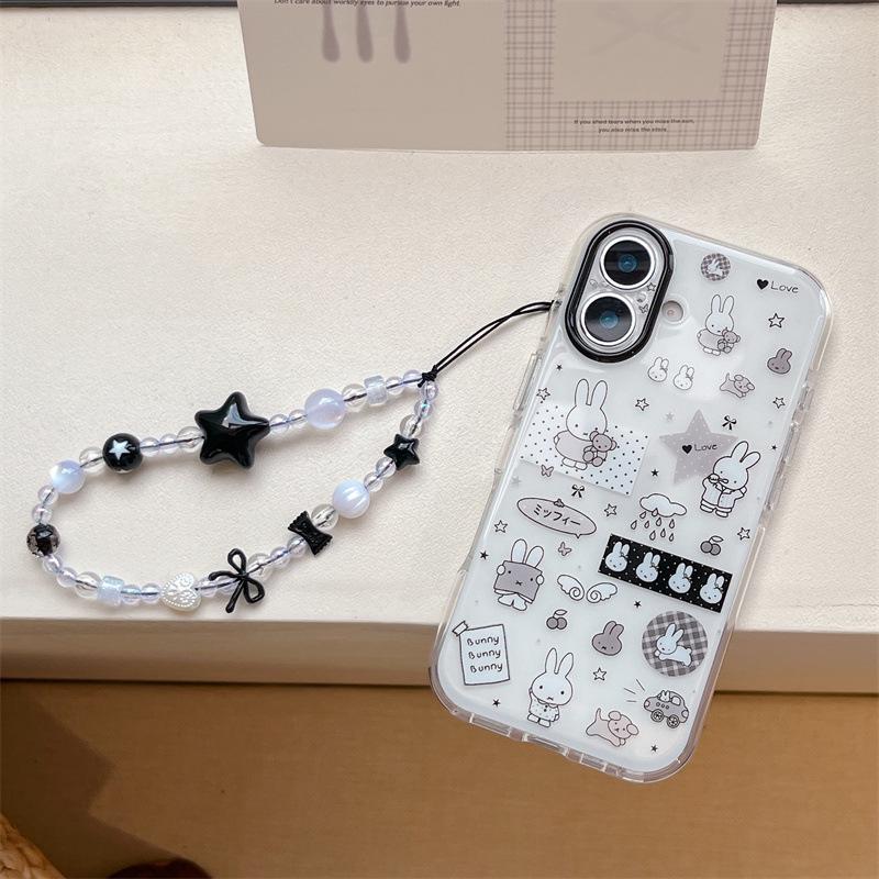 Cute Rabbit Stickers with Cartoon Wings for iPhone 17/16 Pro Max/15 Pro Cases