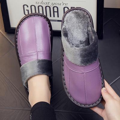 Тапочки из овчины с нескользящей подошвой для мужчин и женщин: Теплый, плотный, идеально подходит для осени и зимы.