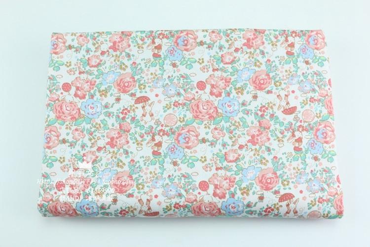 160cm*50cm Sweet little floral pink rose cotton fabric DIY bedding apparel dress patchwork fabric kids handwork cotton cloth