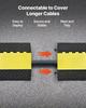 Cable Protector Ramp, 9,979 kg/axle Capacity, 2 Channel Heavy Duty Rubber Cord Hose Wire Cover, 100 x 75 mm Channel, Traffic Speed Bump with Flip-Open
