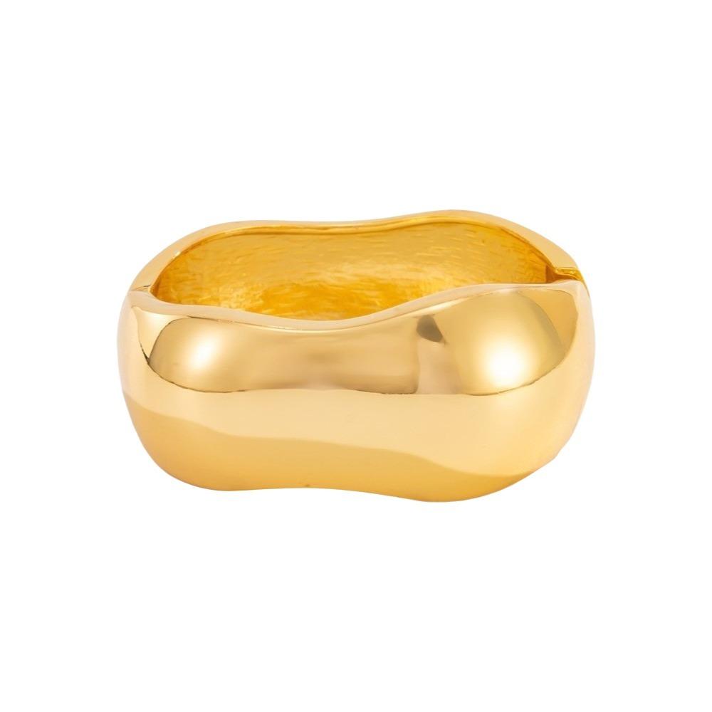 Zinc Zinc Zinc Alloy Simple Metal Bracelet Geometry Wide Side Bangle Personality Exaggerated Bracelet Daily