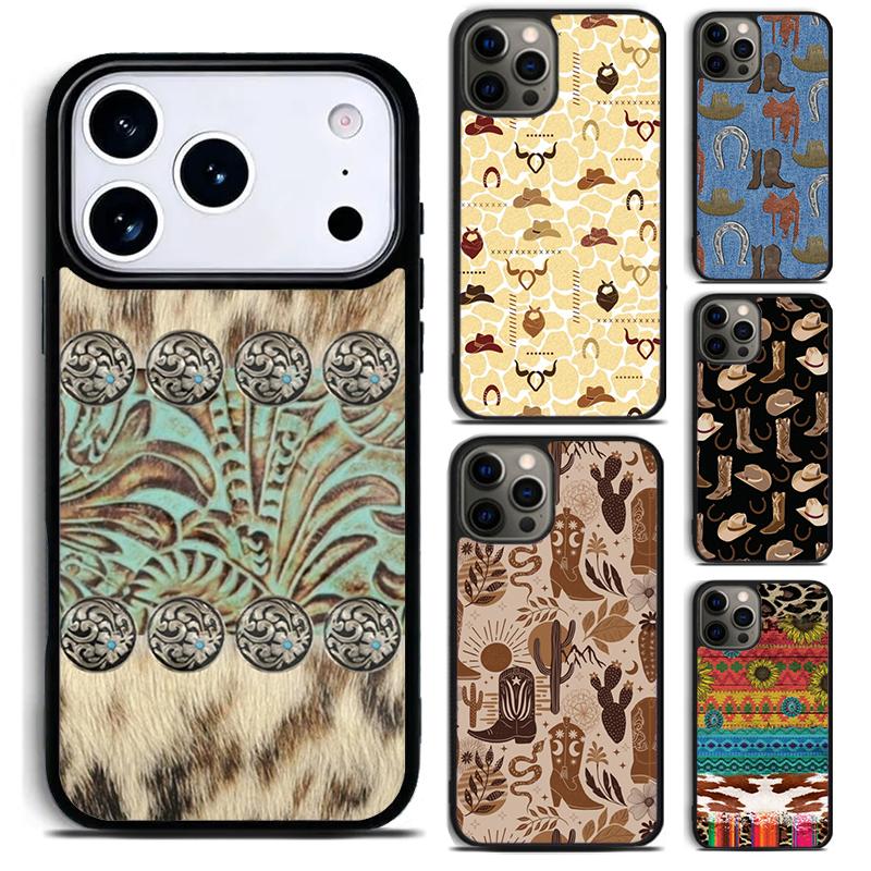 Cowboy Cowgirl Howdy Western Ranch Boho Phone Case For iPhone 17 16 15 14 13 12 11 Pro Max Plus 17Air Soft Silicone Cover