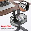 Under Desk Storage Drawer Organizer, Clamp on Under Table Shelf Hanging Desk Mount Tray Attachable Drawer Basket for Home Office Desktop Clutter