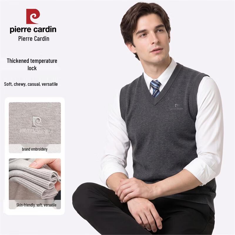Pierre Cardin Мужской вязаный жилет с V-образным вырезом без рукавов