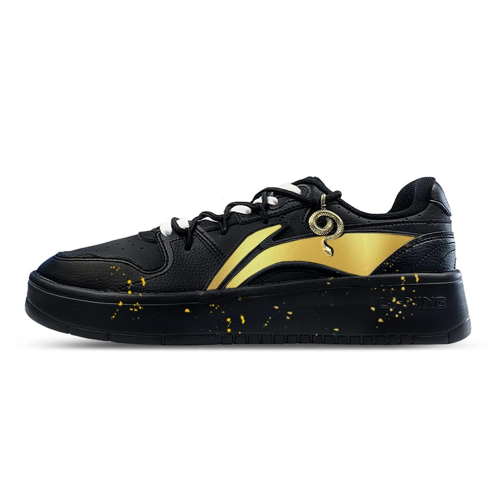 Li Ning Sycee V2 Амортизация, Износостойкие Низкие Скейтборд-Кроссовки Мужские Черно-Золотые AGCU515-5(Команда652-)