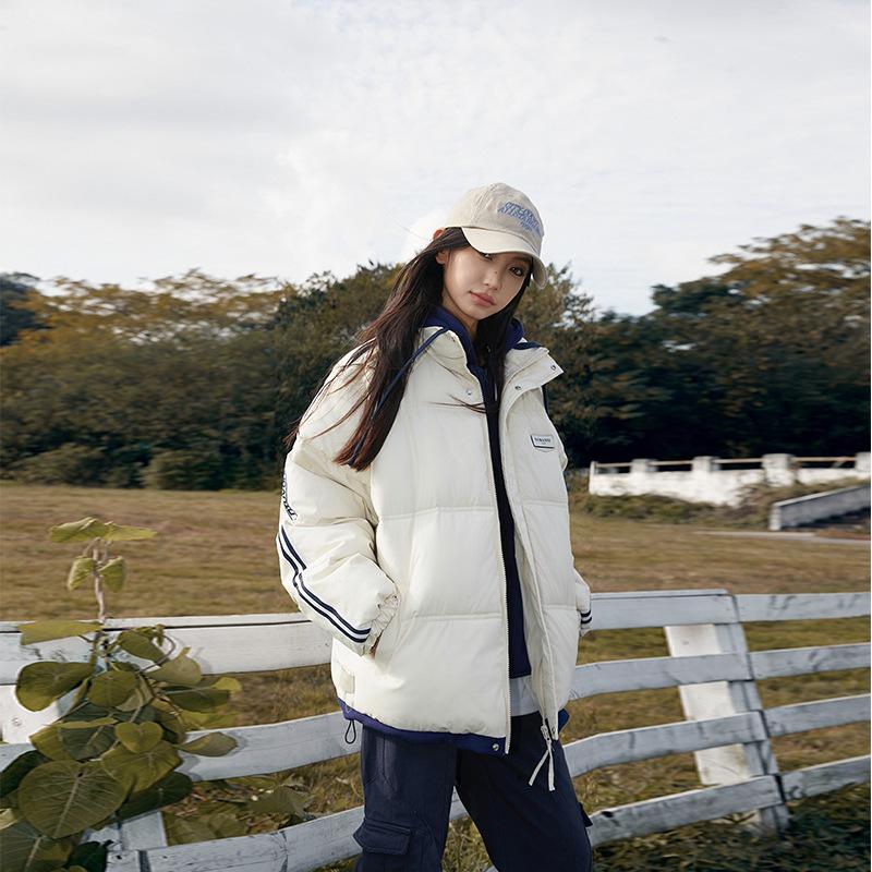 New fake two-piece hooded cotton-padded women's winter large-size loose youth casual cotton-padded jacket