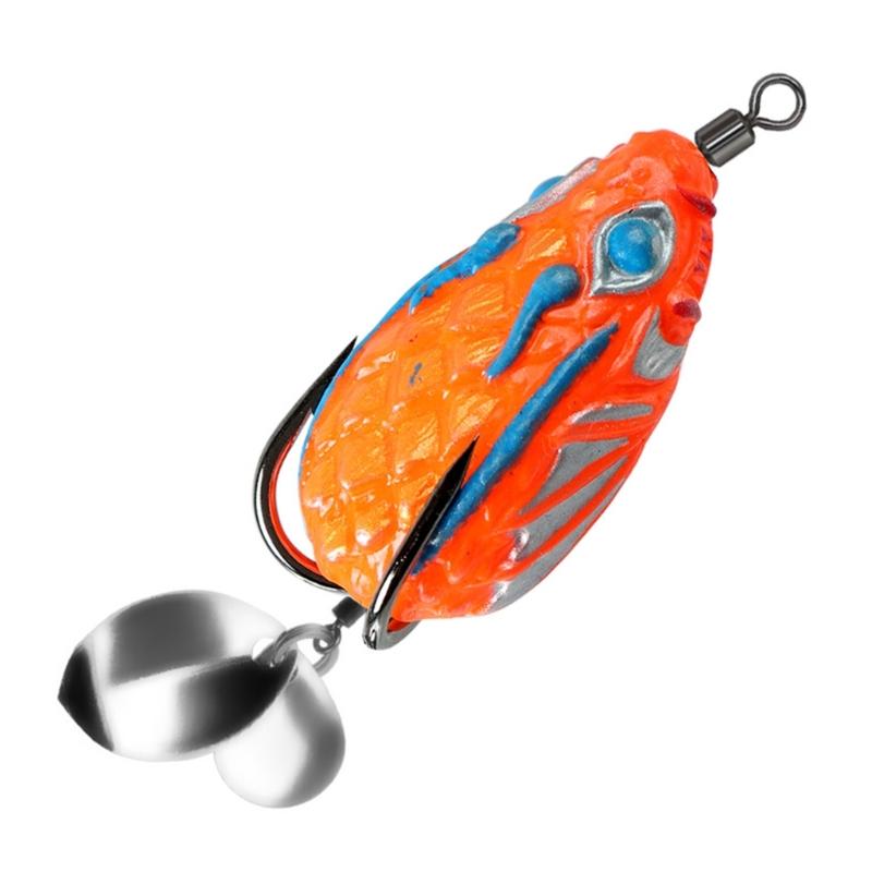 4cm 5.8g Ray Frogs Crankbait Lures PVC Frogs Lures Fishing Lures with Double Hook Blackfish Frogs Baits Multiple Color