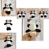 Adorable Panda Plush Keychain Fuzzy Mini Animal Doll Black Stuffed Toy