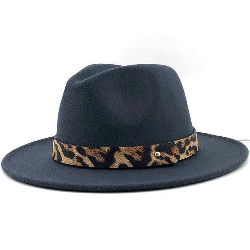 Женские и мужские шерстяные шляпы-федоры в стиле джаз, повседневные мужские и женские кожаные леопардовые пояса, фетровая шляпа, белая, розовая, желтая, панамская кепка-трилби, официальная кепка для вечеринок
