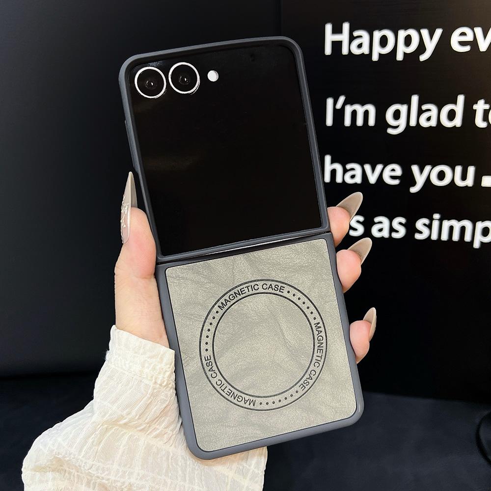 Ретро однотонный чехол из искусственной магнитной кожи для Samsung Galaxy Z Flip 7 6 5 4 3 для защитного чехла со складным экраном